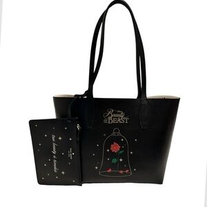 Kate Spade x Disney Beauty and the Beast Black Rose Tote